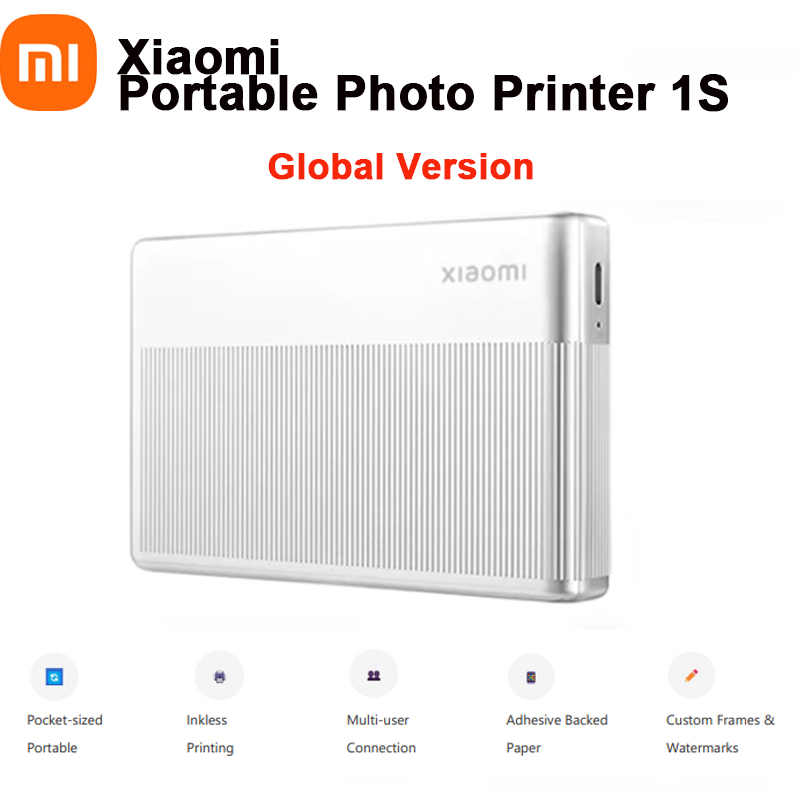 Commercial Photo Printer - Карманный фотопринтер Xiaomi 1s, беспроводной Bluetooth,